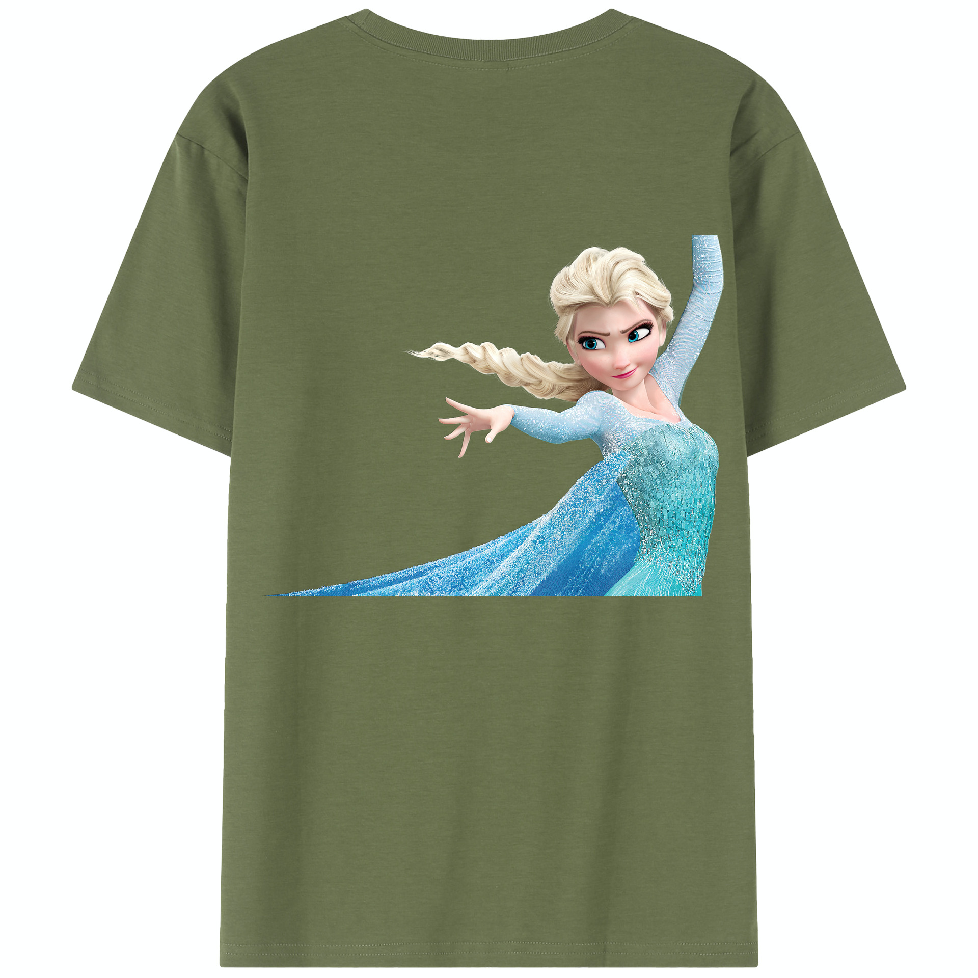（画像用） アナと雪の女王 アンナ エルサ Frozen Anna Elsa 綿100％半袖Tシャツ（背面プリント）